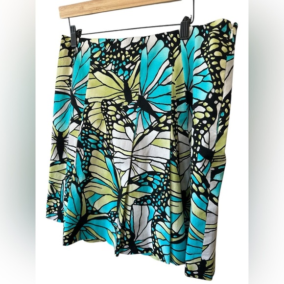 Etcetera Butterfly Print Skirt - Blue and Green size 12 - Picture 3 of 9
